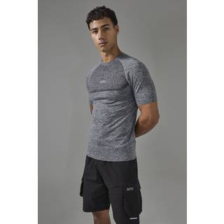 Mens Charcoal Man Active Muscle Fit Seamless Marl T-shirt