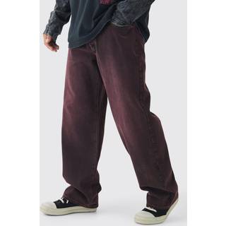 Mens Pink Relaxed Fit Washed Tinted Jeans