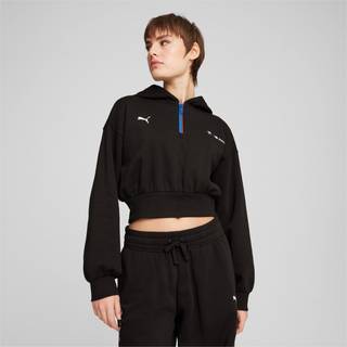 Women&#39;s Puma BMW M Motorsport ESS+ Half-Zip Hoodie, Black, Size L, Clothing - Black - L