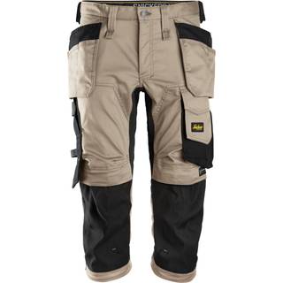 Snickers 6142 allroundwork, stretch piratbukser med hylsterlommer khaki/sort 66