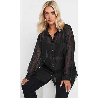 Yours Curve Yours Curve Black Texture Sheer Shirt