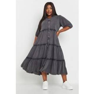 Yours Curve Yours Curve Button Front Chambray Midi 100% Bomuld Kjole