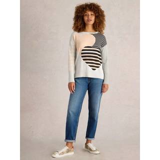 White Stuff White Stuff Natural Olive Stripe Heart Jumper