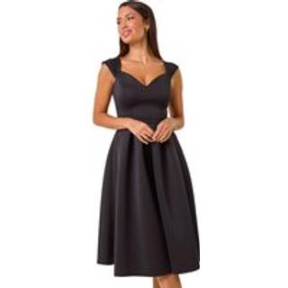 Roman Roman Black Sweetheart Scuba Skater Midi Dress