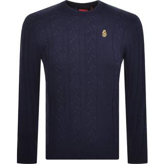 Luke 1977 Morden Crew Neck Jumper Navy