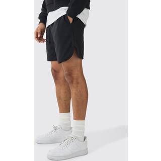 Mens Black Regular Fit Volley Short Length Heavyweight Short