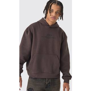 Mens Chocolate Oversized Boxy M Graphic Hoodie