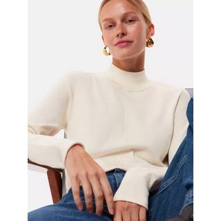 Whistles Whistles White Mira Funnel Neck Knit Jumper