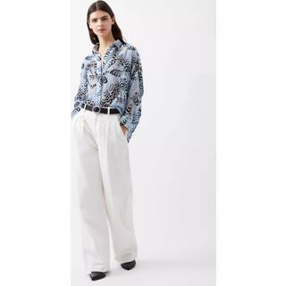 French Connection French Connection Blue Devore Dia V-Neck Shirt