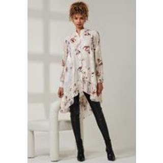 Jolie Moi Jolie Moi Cream Asymmetric Tiered Hem Shirt
