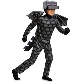 Forklarende Ender Dragon Costume Officiel Deluxe Minecraft-kostume til børn med hovedstykke og rustning Børnestørrelse (8-10)