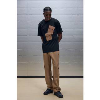 Mens Black Regular Fit Placement Pocket T-shirt & Jogger
