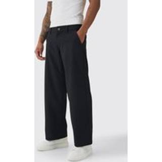 Mens Black Baggy Fit Trouser With Boxer Double Waistband