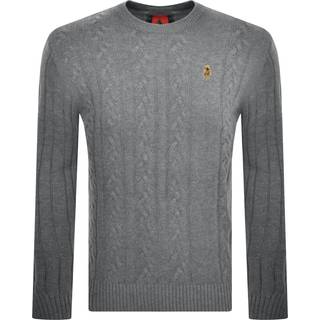 Luke 1977 Morden Crew Neck Jumper Grey