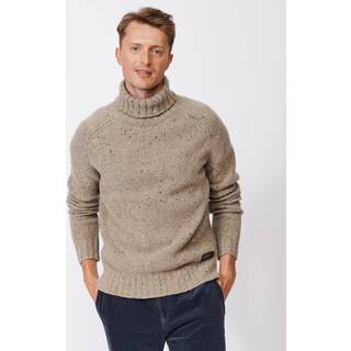 Aubin Aubin Brancaster Donegal Brown Wool Roll Neck