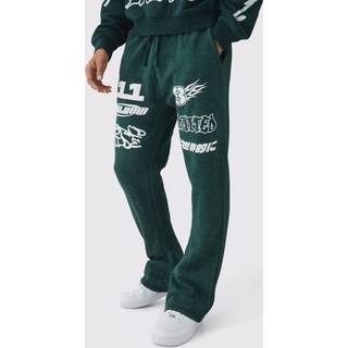 Mens Forest Regular Fit Moto Printed Wash Jogger