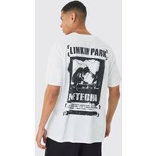 Mens White Oversized Linkin Park Band License Print T-Shirt