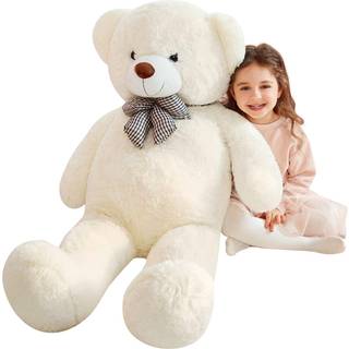 Kæmpe teddybjørn – bløde plysdyr (120 cm, hvid)
