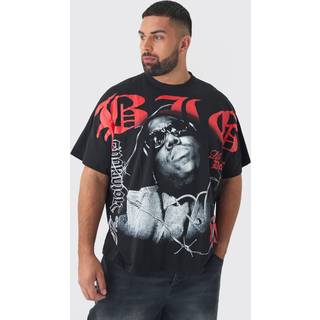 Mens Black Plus Oversized Biggie Over Seams License Print T-Shirt