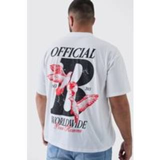 Mens White Plus Official Dove Printed Oversized T-Shirt