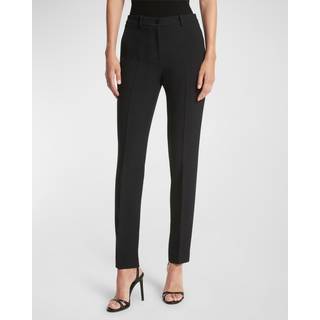 MK Samantha Double Crepe Sablé Trousers - Black - Michael Kors - EU 34