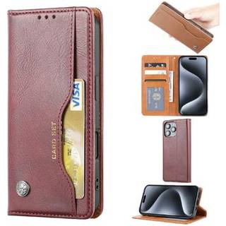 iPhone 16 Pro Kortsæt Pungetui - vinrød