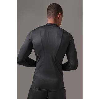 Mens Black Man Active Pro Long Sleeve High Neck Perforated Base Layer