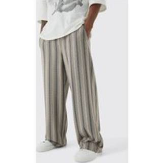 Mens Black Elasticated Waist Baggy Boucle Trousers