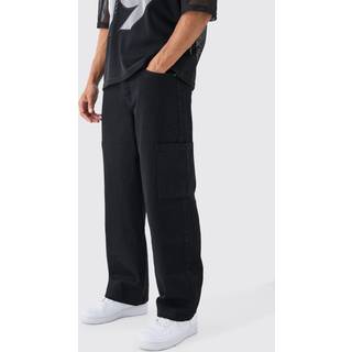 Mens True Black Baggy Rigid Cargo Jean