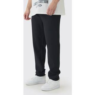 Mens Black Tall Pleated Tapered Trousers