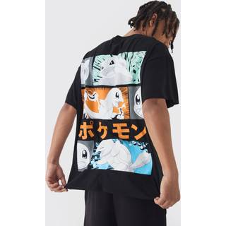 Mens Black Oversized Pokemon License Print T-shirt