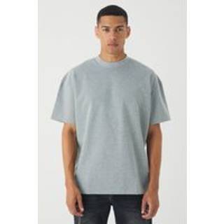 Mens Grey Marl Oversized Premium Super Heavyweight T-shirt