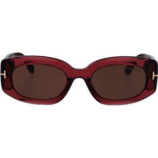TOM FORD Kvinde FT1187 CIELLE 69E Solbriller Acetat Bordeaux Brun Rund Normal