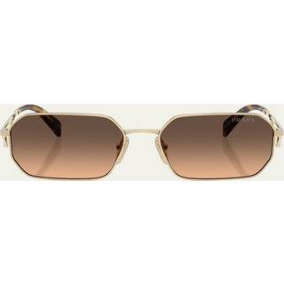 Prada Kvinde PR A51S ZVN50C Solbriller Stål Guld Brun Geometrisk Normal Skygge