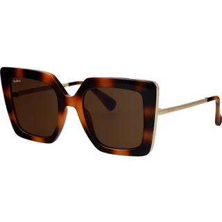 Max Mara Kvinde MM0051 DESIGN4 53E Solbriller Injiceret Havana Brun Cat Eye Normal