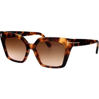 TOM FORD Kvinde FT1030 WINONA 53F Solbriller Acetat Havana Brun Cat Eye Normal