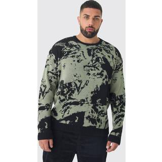 Mens Black Plus Renaissance Oversized Knitted Sweat