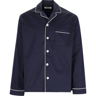 Tekla Sateen Pyjama Shirt Chelsea Navy