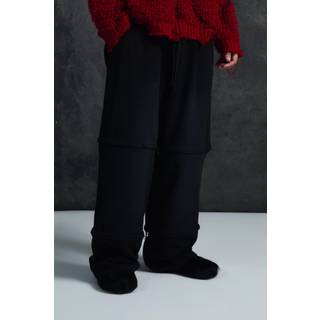 Mens Black Trippie Redd Extreme Wide leg Double Waistband Jogger