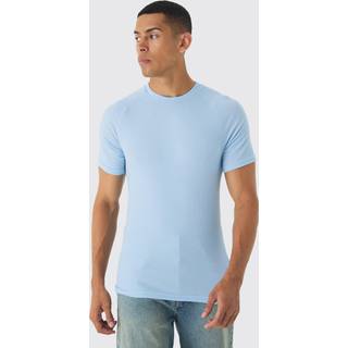 Mens Blue Rib Athlete Raglan T-shirt