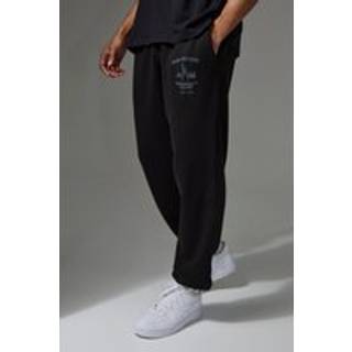 Mens Black Man Active Body Building Club Oversized Joggers