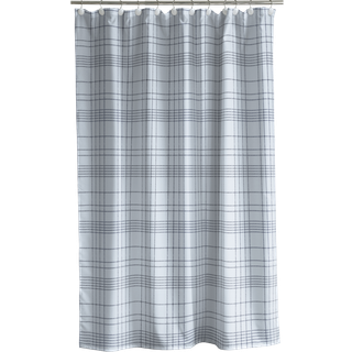 Tartan Badeforhæng 180 x 200 cm Linen blue