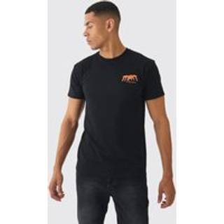 Mens Black Slim Man Graphic T-Shirt