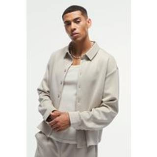 Mens Stone Oversized Scuba Boxy Shirt