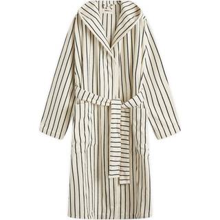 Tekla Organic Terry Hooded Bathrobe Racing Green Stripes