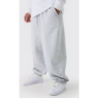 Mens Grey Marl Extreme Wide Leg Raw Edge Cuffed Jogger