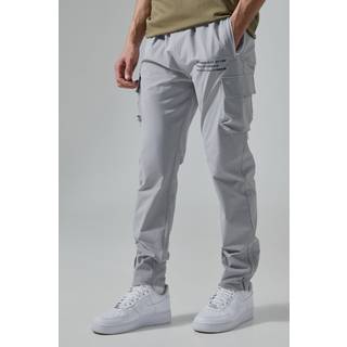 Mens Light Grey Man Active Gym Technical Cargo Jogger
