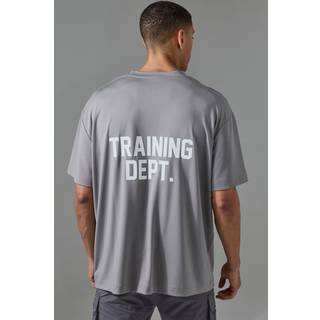 Mens Charcoal Man Active Training Dept Oversized Performance T-shirt