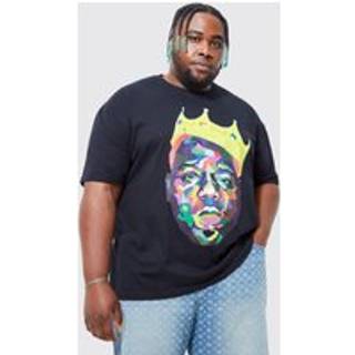 Mens Black Plus Size Biggie Crown License T-shirt