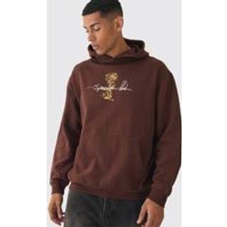 Mens Chocolate Oversized Tupac Wash License Print Hoodie
